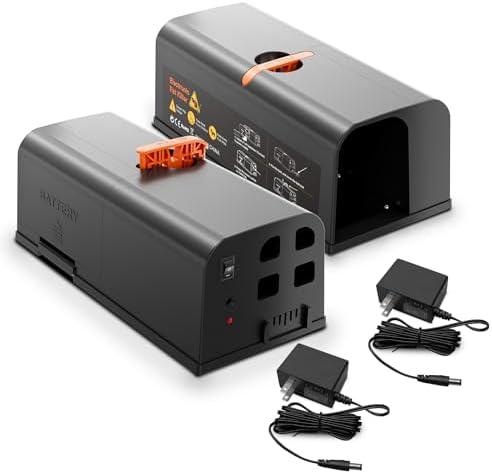 Electric Mouse Trap, 2 Pack Indoor Reusable Electric Mouse Trap Zapper with Anti-Escape Design & Dual Power, Electronic Rat Trap with No-Touch Cleaning for Kitchen, Garage