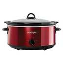 Crock-Pot Large 6 Quart Capacity Versatile Electric Food Slow Cooker Home Cooking Kitchen Appliance with Removable Ceramic Bowl, Red
