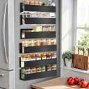 SMRCAD Magnetic Spice Rack for Refrigerator, 6pack Magnetic Shelf for Fridge Space Saving Seasoning Organizer for Kitchen storage Any Metal Surface No Drilling Needed (6pack-Black)