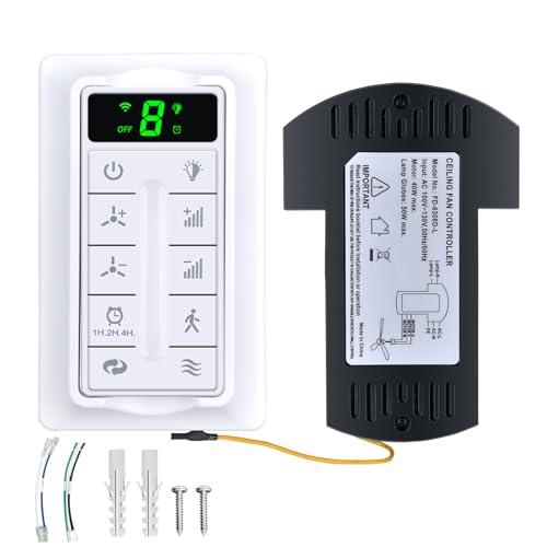 RETROSUN Ceiling Fan Lights Remote Replacement with Receiver Kit, 6-Speed Control, for Wisful 56" Indoor Wood Ceiling Fan HZY-SM21003, for KOWNPY 52" Ceiling Fans HZY-SM21009 HZY-SM21010