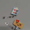 Zonon 8 Pack Valentine's Day Badge Reel Retractable with Alligator Swivel Clip Felt Funny ID Badge Holder for Holiday Nurse Doctor Student Gift(Lovely Style)