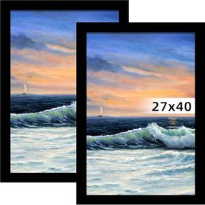 LUCKYLIFE 27x40 Frame in Black, Gallery Frame for Wall Mounting, 2 Pack