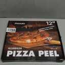 Pizza Peel Aluminum Pizza Spatula, Mooues 12 inch Metal Pizza Paddle(12"x 14")with Rocker Cutter Foldable Wood Handle, [Storage bag included], for Family Pizza Oven Baking Pizza, Dough, Bread & Pastry