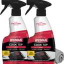 Weiman 2-Pack Cooktop Cleaning Spray & Microfiber Cloth Cooktop & Oven Cleaner for Streak & Residue Free - Non-Abrasive Degreaser Safe for Glass & Ceramic