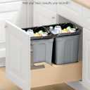 VEVOR Wood Pullout Trash Can for Kitchen Cabinets, 35 QT x2 Double Under Sink Garbage Waste Recycling Bin, Under Mount Waste Container, with Heavy Duty Metal Soft Close Sliding System and Door Kit