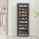 UDEAR 10-Tier Free Standing Shoe Rack Sturdy Shoe Rack Organizer for Closet Entryway Stackable Shoe Shelf with Dustproof Cover,Grey