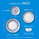 Corelle Vitrelle 6 PIECE Dinner Plates Set Triple Layer Glass and Chip Resistant, Lightweight Round Plates, Portofino
