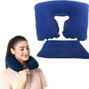 Inflatable Neck Pillow with Washable Pillowcase – Travel Neck Pillow for Airplanes, Cars & Road Trips, Lightweight Plane Pillow for Long Flights, Travel Accessories & Essentials for Women & Kids