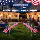 12 Pack 108 LED American Flag Pathway Lights, 4th of July Decoration Outdoor, Waterproof Patriotic USA Flag Stake Lights w/ 8 Modes, Red White Blue Lights for Memorial Day Independence Day