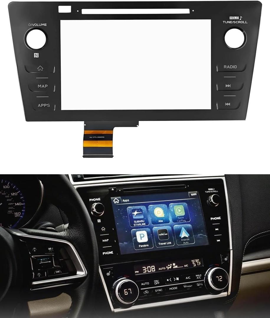 Touch Screen Digitizer Radio Replacement for 2018 2019 Subaru Legacy & Outback 86471-AL65A 86471-AL68A 86471-AL65B 86471-AL66A with MAP Button