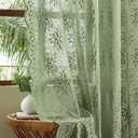 MIULEE Vintage Lace Curtains 72 Inches Long 2 Panels, Spring Victorian Floral Scalloped Semi Sheer Window Curtains Light Filtering Rod Pocket Panels for Bedroom Living Room, 52" W x 72" L, Sage Green