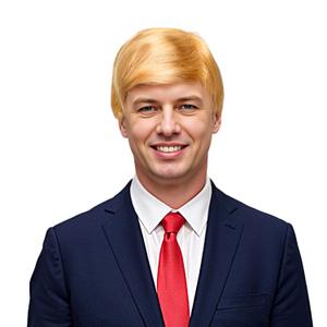 Spooktacular Creations Halloween Gold Wig for Adults, Famous People Funny Blonde Hair for Adult Men, Novelty Wigs for Halloween Cosplay Parties