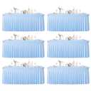 6 Pack Baby Blue Spandex Tablecloths for Rectangle Tables 6 Foot Blue Stretch Table Cloth Rectangle 6ft Elastic Fitted Table Cover with Skirt for Wedding Baby Shower Boy Birthday Party Banquet Buffet