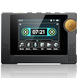 64GB 80s Retro MP3 Player with HD Speaker,MP3 Cassette Nostalgia Player,Dynamic Retro UI,Tape Drive Shape,Portable Bluetooth MP3 Music Player 50 Hours Long Battery Life, 2.4" Touchscreen (Black)