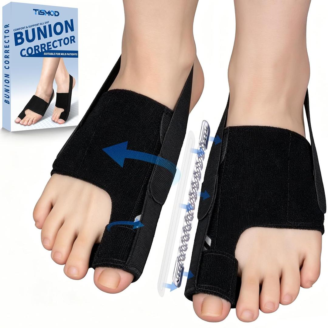 2 PCS Bunion Corrector for Women MenBig Toe Straightener with Splint for Hallux Valgus Pain Relief Toe Separator for Day and Night, One Size