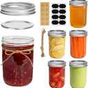 ComSaf Small Mason Jars 8 oz 6Pcs, Half Pint Regular Mouth Mason Jar with Lids and Seal Bands, Glass Canning Jars for Jam, Jelly, Spice, Meal Prep, Honey, Shower Wedding Favors, DIY Candles Decor