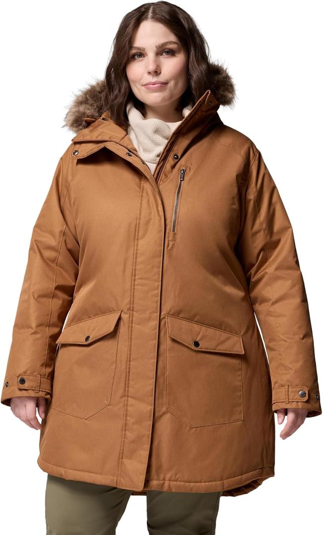 Columbia Womens Suttle Mountain Long Insulated Jacket (Medium, Camel Brown)