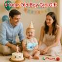 Bath Toys, Light Up Dolphin Baby Bath Toys for Babies 6-12 12-18 Months, Rechargeable Sprinkler Musical Toys, Easter Basket Stuffers Bathtub Toys for Toddlers 1-3 2-4 Boys Girls Infant Kids- Blue