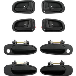 Door Handle Set, Compatible With 1993-1997 Toyota Corolla, Geo/Chevy Prizm | Interior & Exterior Front & Rear Left Driver & Right Passenger Side | Replaces# 6922012160 69210-12160 77462 77464 (8 PCS)