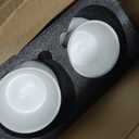 4 Pcs Small Ceramic Raised Cat Bowls, Tilted Elevated Food or Water Bowls, Stress Free, Backflow Prevention, Dishwasher and Microwave Safe, Lead & Cadmium Free(2pc Black + 2pc White)