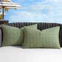MIULEE Pack of 2 Outdoor Throw Pillow Covers Decorative Farmhouse Square Waterproof Pillows for Tent Patio Garden Balcony Sofa, 12x20 Inch Green
