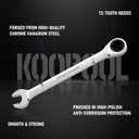 Ratchet Wrenches Set, 22-Piece Combination Wrench Set, Metric & SAE, Anti-Slip Grip, CR-V Steel, 1/4" to 3/4" & 6mm to 18mm, Portable Oxford Pouch Organizer