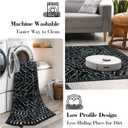 Wonnitar Moroccan Washable Rug 4x6, Black Boho Living Room Area Rug, Non-Slip Farmhouse Bedroom Carpet Dorm Room Throw Rug, Low Pile Soft Accent Mat for Kitchen Entry Office (Black,4'x6')