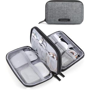 BAGSMART Electronics Organizer Travel Case, Cable Charger Cord Tech Organizer Pouch for Phone Charger Accessories, Grey