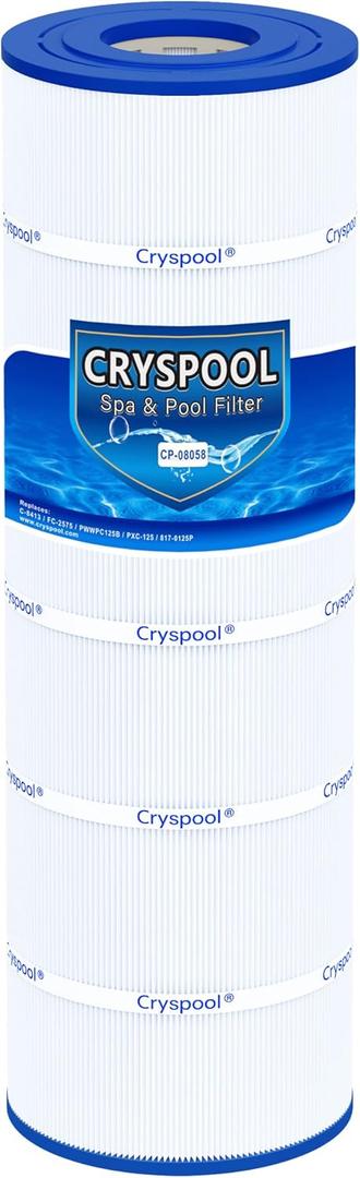 Cryspool 08058 Filter Compatible with PWWPC125B, PXC-125, Posi-Clear PXC-150, C-8413, FC-2575, 125 Sq. Ft Pool Filter Cartridge, 1 Pack
