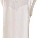 SOLY HUX Women's Contrast Mesh Sheer T Shirt Cap Sleeve Crewneck Slim Fit Tee Going Out Summer Tops (White, S)