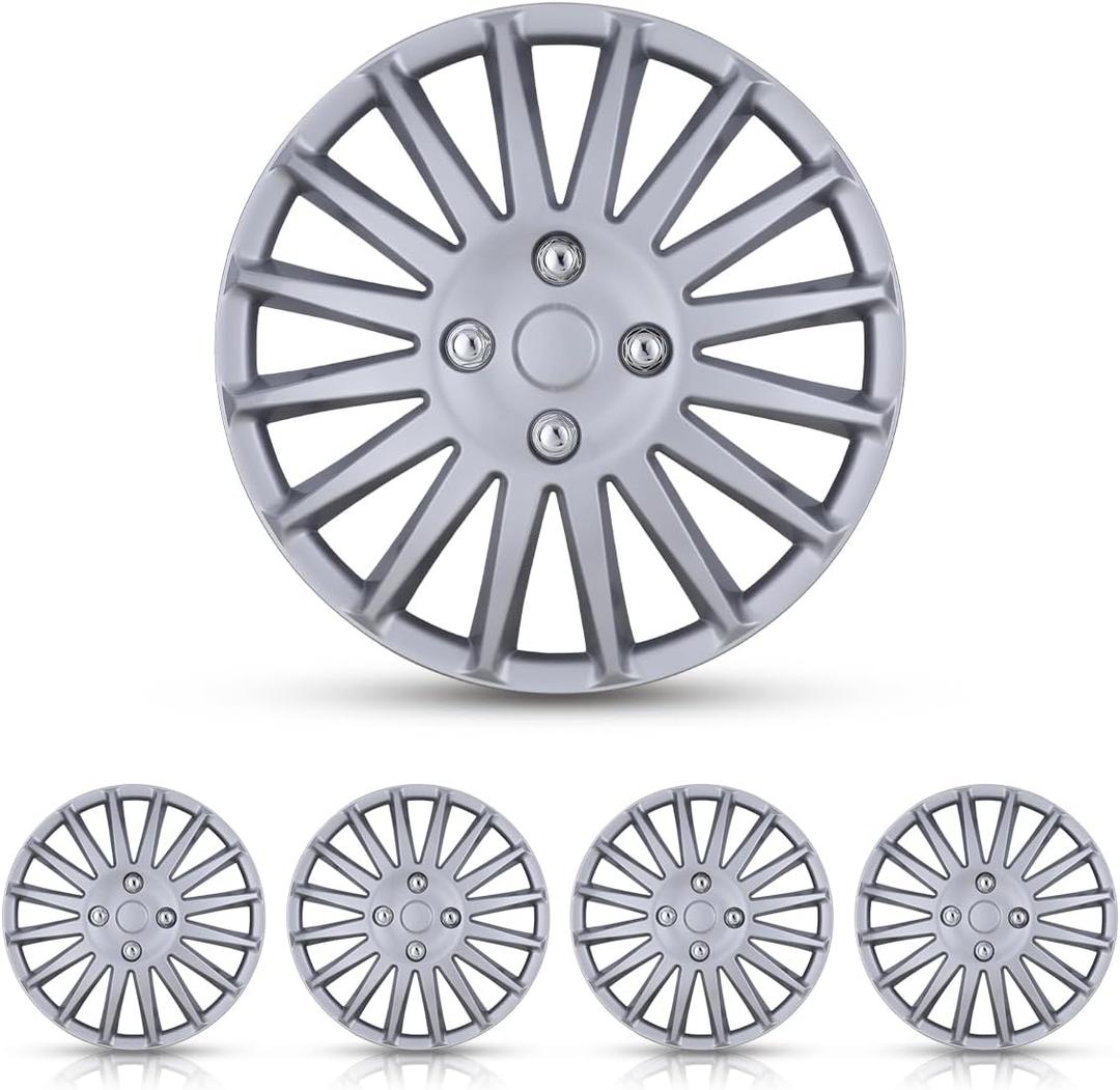 Hubcaps 14", Wheel Rim Cover Universal R14 Hub Caps, Snap On Car Pickup Truck SUV, Wheel Covers, Set of 4, 14-Inch, Lacquer