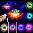 QOLNBY Floating Pool Lights(2 Pack), IP68 Waterproof Pool Lights, Rechargeable RGB Upper and Lower Color Changing Pool Lights with 6 Dynamic Lighting Effects, Floating Light for Pond Gardens,Party