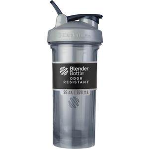 BlenderBottle Shaker Bottle Pro Series Perfect for Protein Shakes and Pre Workout, 28-Ounce, Full-Color Grey