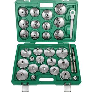 Oil Filter Wrench Set, 31PCS Oil Filter Socket Set, Oil Filter Cap Removal Tool, 1/2" Drive Stainless Steel 27mm 32mm 36mm 64mm-101mm Compatible with Volvo, BMW, Toyota, Nissan, etc