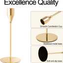 French Gold Taper Candle Holders for Wedding Table Centerpiece,Tall Taper Candlestick Holders Bulk Set of 6,Metal Candle Stick Holders for Dinning or Mantel Centerpiece,Party Home Decor