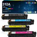 312A Toner Cartridges 4 Pack Replacement for HP 312A Toner Compatible for HP LaserJet Pro MFP M476dn M476dw M476nw Printer Ink (Black,Cyan,Magenta,Yellow)