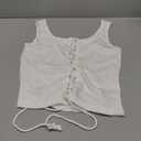 Women's White Crop Ribbed Top  S