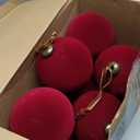 8 Pcs Large Velvet Christmas Balls 6 Inch Christmas Tree Decorations Xmas Ornaments Balls for Family Holiday Wedding Party Xmas Tree Hanging Decoration (Wine Red)