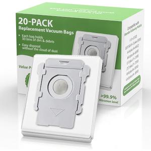 20 Pack Vacuum Bags for iRobot Roomba i7 i7+ i8 i8+ i3 i3+ i4 i4+ i6 i6+ j7 j7+ s9 s9+, i and s and j Series Clean Base Automatic Dirt Disposal Bags