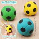 Sumind 9 Pcs Latex Squeaky Dog Toys 2.76 inch Soccer Ball Interactive Fetch Toys Soft Football Puppy Chew Balls for Small Medium and Large Dogs(Yellow, Blue, Green)