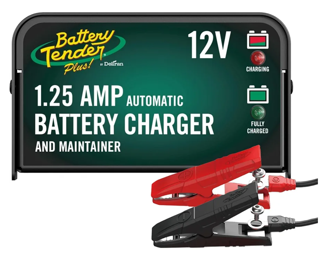 Battery Tender Plus 12V 1.25 AMP Car & Motorcycle Battery Charger and Maintainer, Float Charge for Automotive, and ATVs - Smarter Than a Trickle Charger