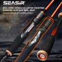 SEASIR CastX Medium Heavy Fishing Rod, Medium Light Spinning Casting Rod, 2 Piece Baitcasting Rod, Saltwater Freshwater Baitcaster Rod, Fast Action, 40T Carbon Fiber, EVA & Cork Grip, Zirconia Ring