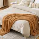 inhand Brown Throw Blanket for Couch Bed,Fall Home Decorative Soft Chunky Chenille Woven Blankets with Tassels,Lightweight Cozy Boho Farmhouse Warm Winter Gifts for Women,50"x60",Medium Thick