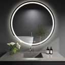LED Bathroom Mirror 40 Inch Round Bathroom Mirror with Lights, Circle Wall Mirror with 3 Colors Brightness, Anti-Fog for Bathroom Vanity, Entryway Living Room