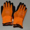 Waterproof Winter Work Gloves for Men and Women, Touchscreen, Freezer Gloves, Thermal Insulated, for Cold Weather (Large, Orange)