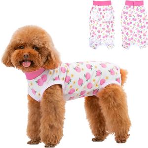 FEimaX Dog Surgery Recovery Suit Female and Male Spay with Pee Hole, Pet Body Suits for Puppy After Spayed, Neuter Surgical Onesie for Small and Medium Dogs Cats, Alternative Bandages E-Collar & Cone, S