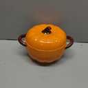 Qinyoung Pumpkin Ceramic Pot with Lid & 6 Set Fall Ramekins and Wood Spoons, soup pot about 54 oz, bowl about 6 oz