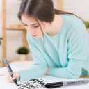 Black Permanent Markers Fine Tip 48 Count Bulk,Waterproof Permanent Marker Pens with Quick Drying on Wood,Plastic,Paper,Metal,Mirror for Office School Classroom Home