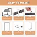 Wedding Welcome Sign Stand - 43" or 55" Heavy Duty Easel Stand for Sign with 4 Leather Strap, Welcome to Our Wedding Sign Holder Stand, Metal Floor Standing Easels for Signs, Poster (Black)