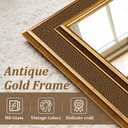 Chende Vintage Gold Mirrors for Decor, 40 x 28 Inch Large Wall Mirror with 3D Granular Textured Frame, Rectangular Decorative Mirror for Living Room, Entryway, Dining Room, Bathroom Traditional Modern